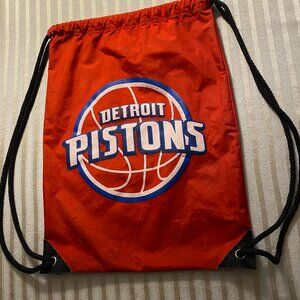 DETROIT PISTONS BASKETBALL DRAWSTRING BAG RED
